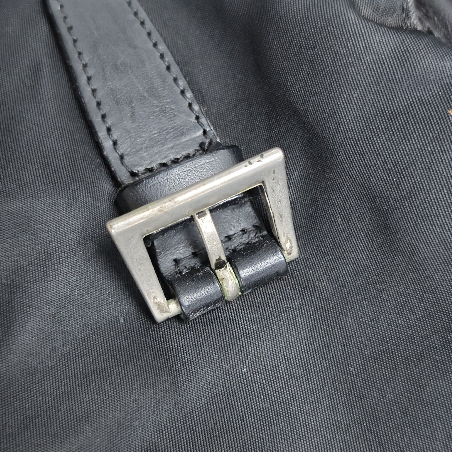 Quilted Nylon Backpack Black