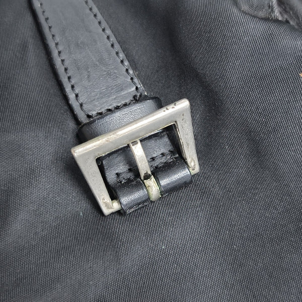 Quilted Nylon Backpack Black