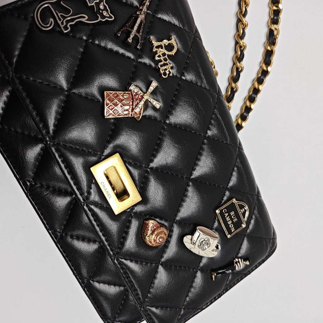 2.55 WOC Quilted Calfskin Black