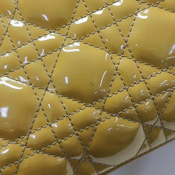 Lady Dior Medium Cannage Patent Leather Yellow