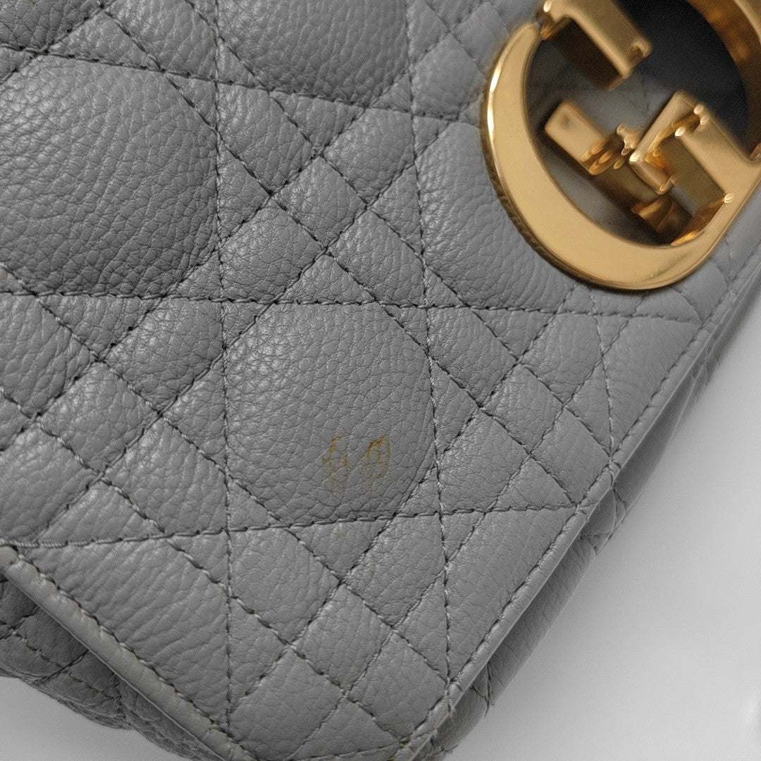 Dior Caro Medium Cannage Calfskin Gray