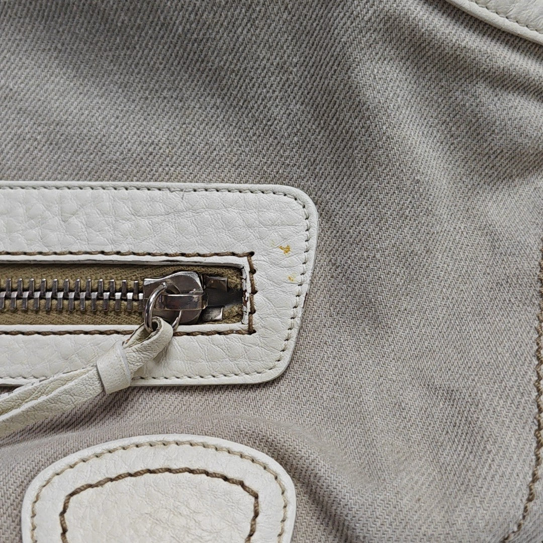 Canvas Top Handle Bag Beige