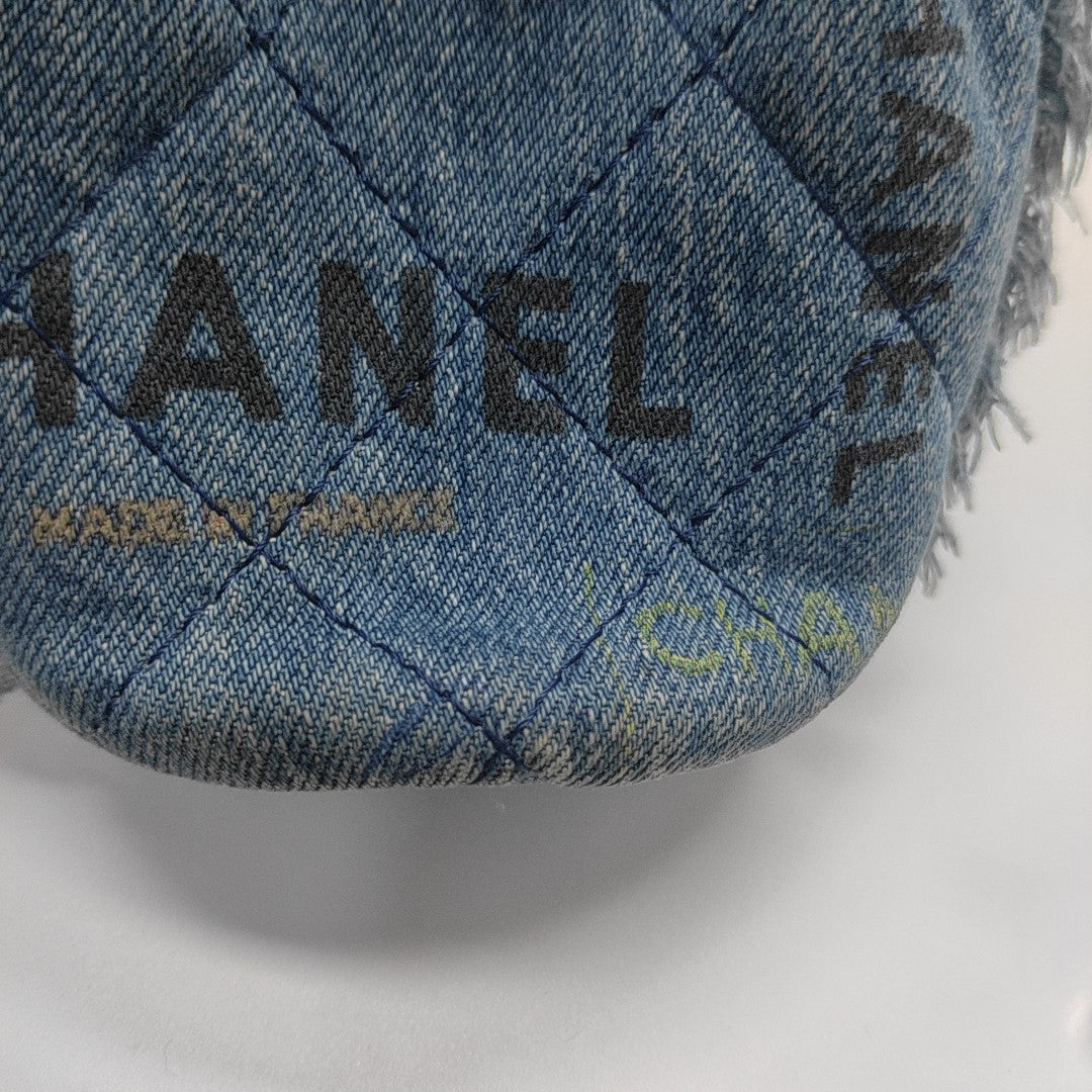 DRAWSTRING Quilted Denim Blue