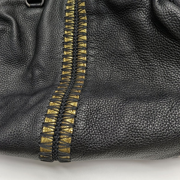 Calfskin Top Handle Bag Black