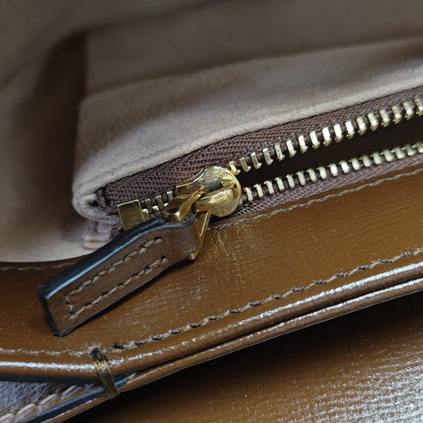 Horsebit 1955 Medium Monogram Coated Canvas Beige