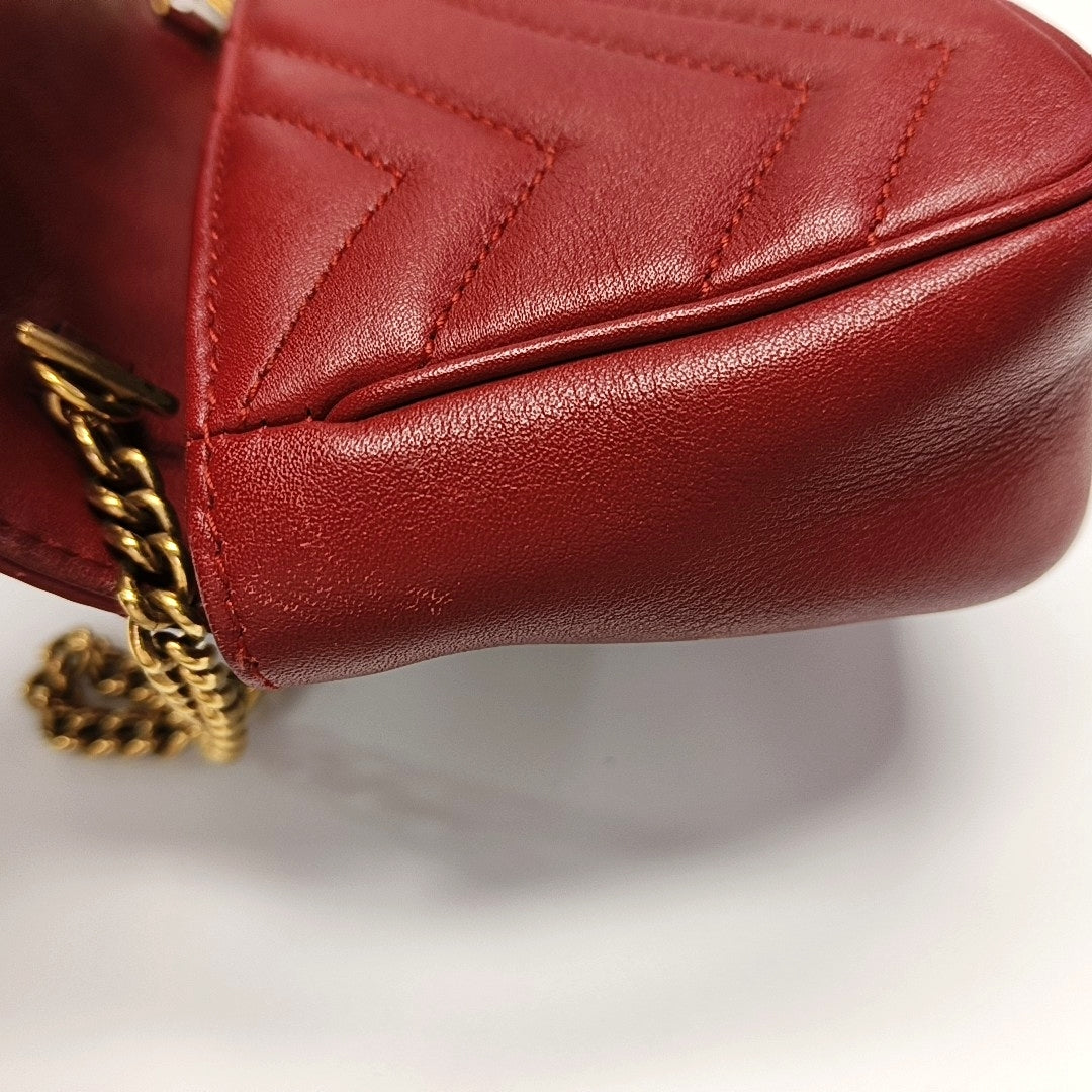 GG Marmont Mini Quilted Calfskin Red