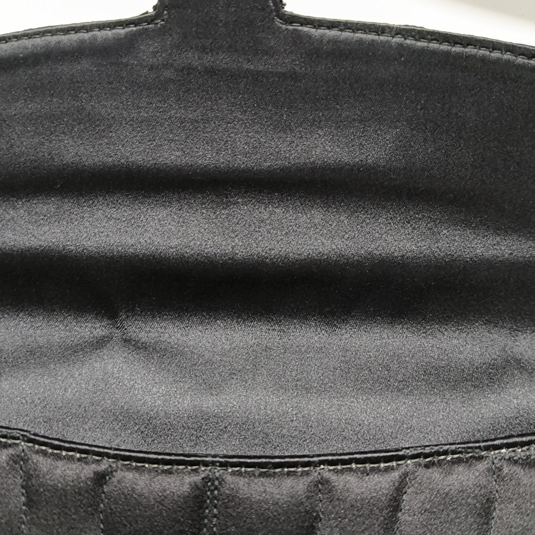 Quilted Silk Satin Black