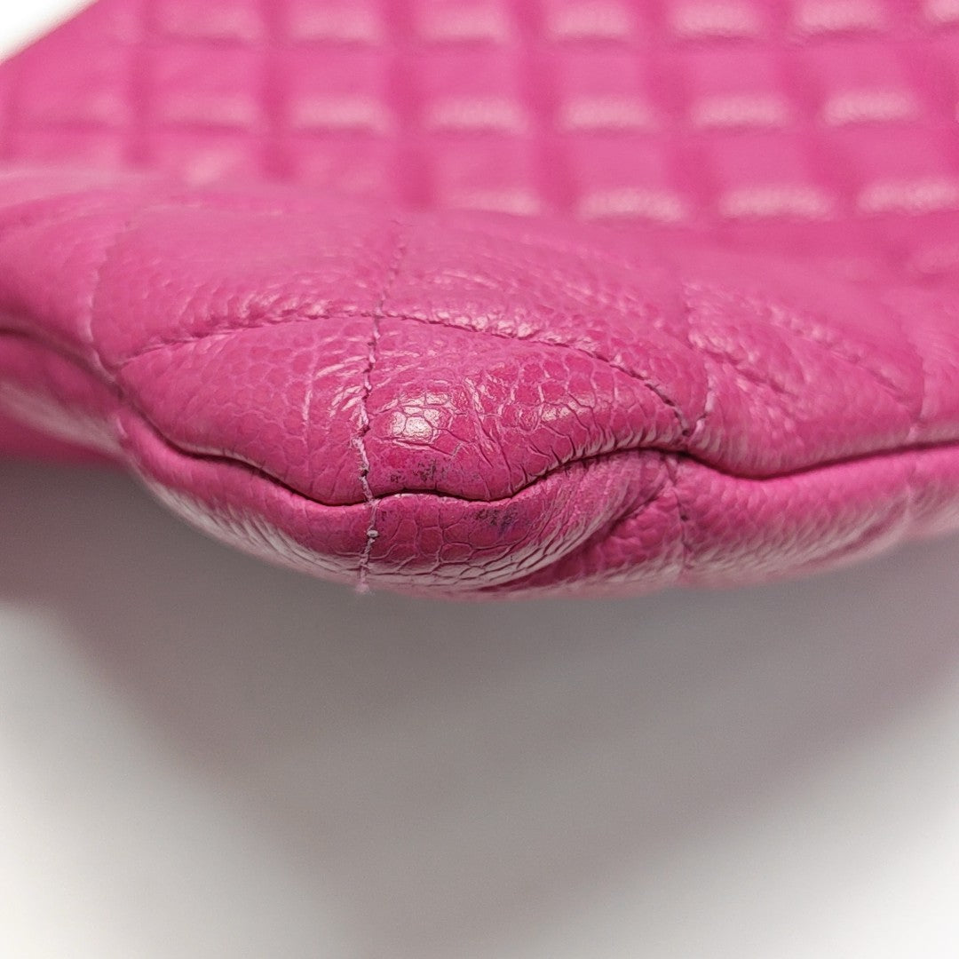 Quilted Grained Calfskin Clutch Pink