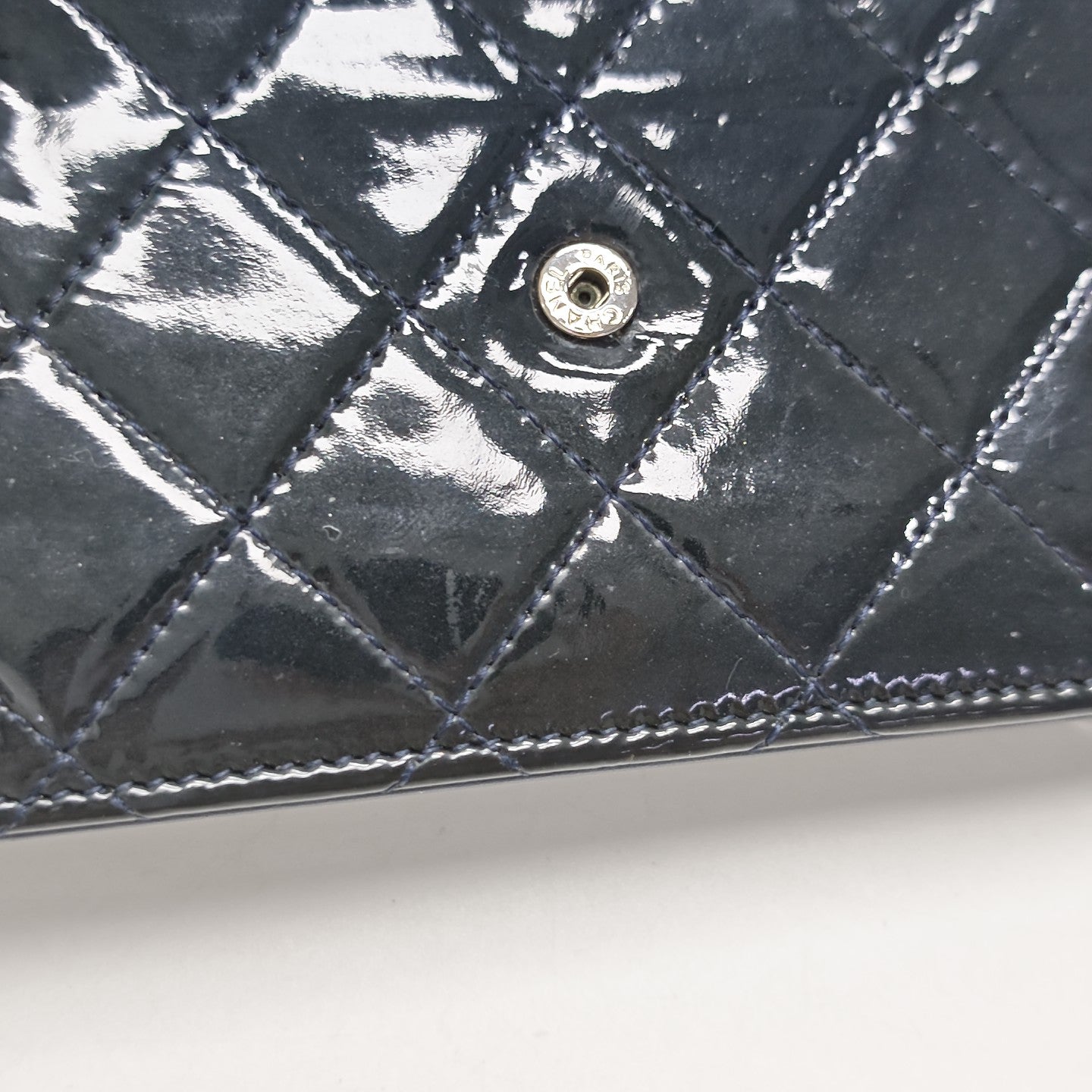 WOC Quilted Patent Leather Blue
