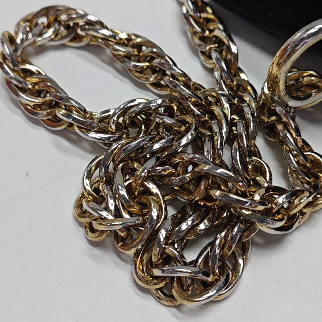 Ophidia mediana lona revestida con monograma beige