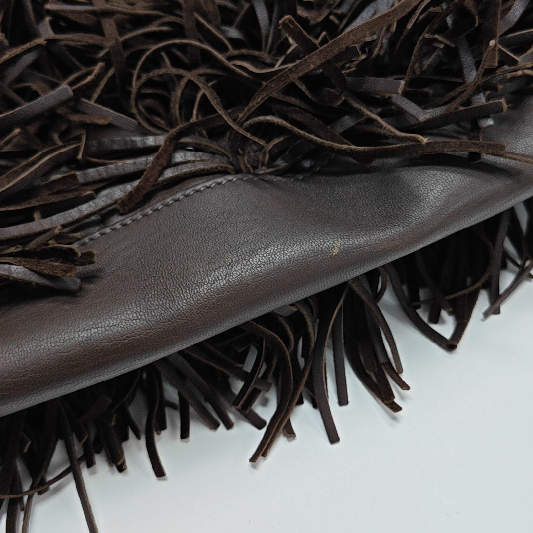 Lambskin Top Handle Bag Brown