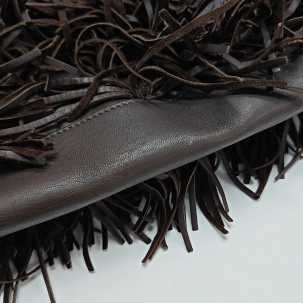 Lambskin Top Handle Bag Brown