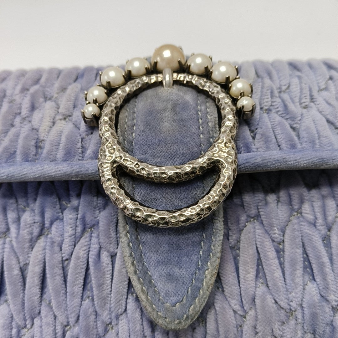 Velvet Shoulder Bag Blue