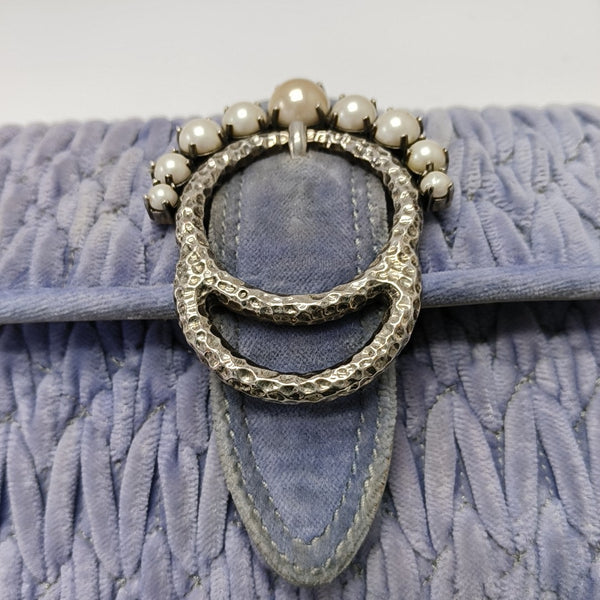 Velvet Shoulder Bag Blue