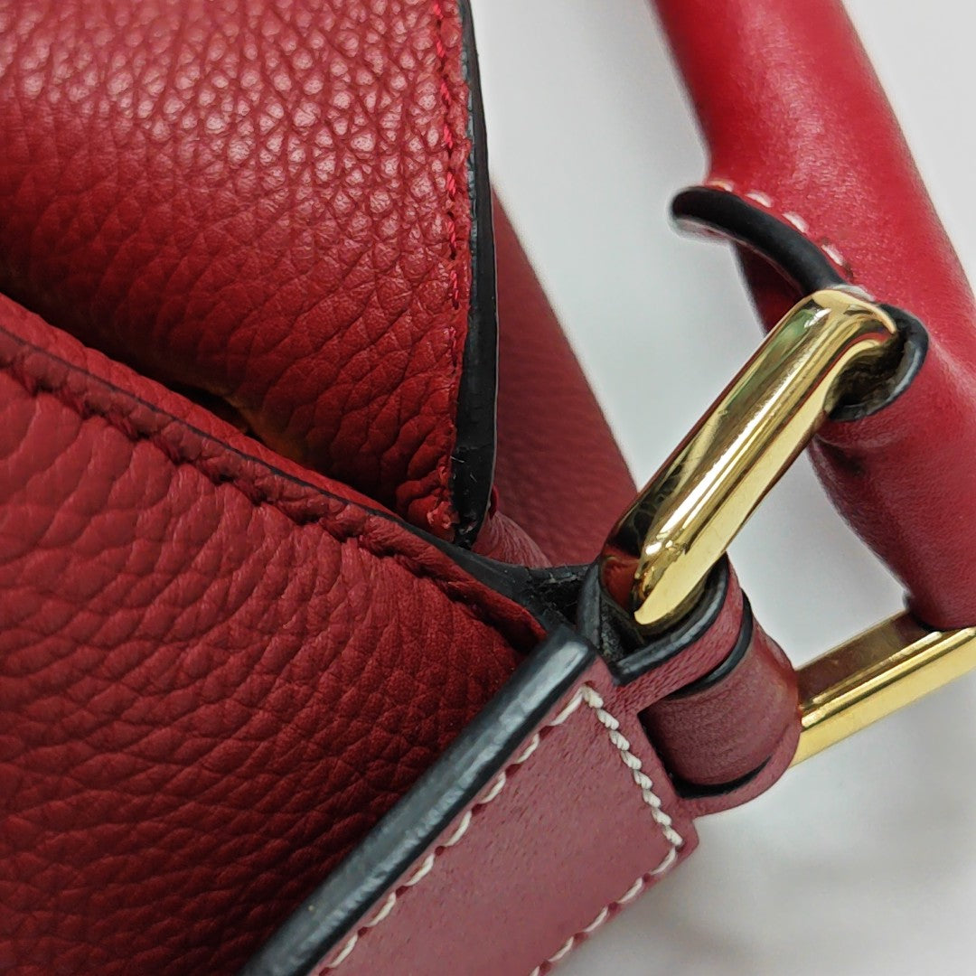 Puzzle Medium Calfskin Red