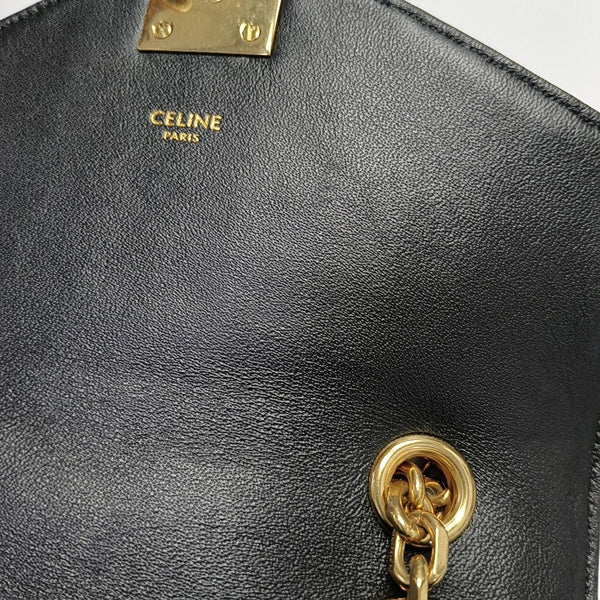 C Small Quilted Calfskin Black