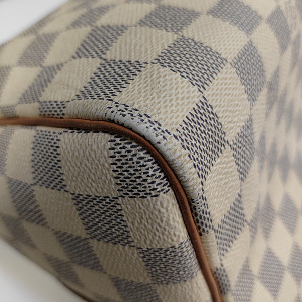SPEEDY 35 Damier Azur Coated Canvas White