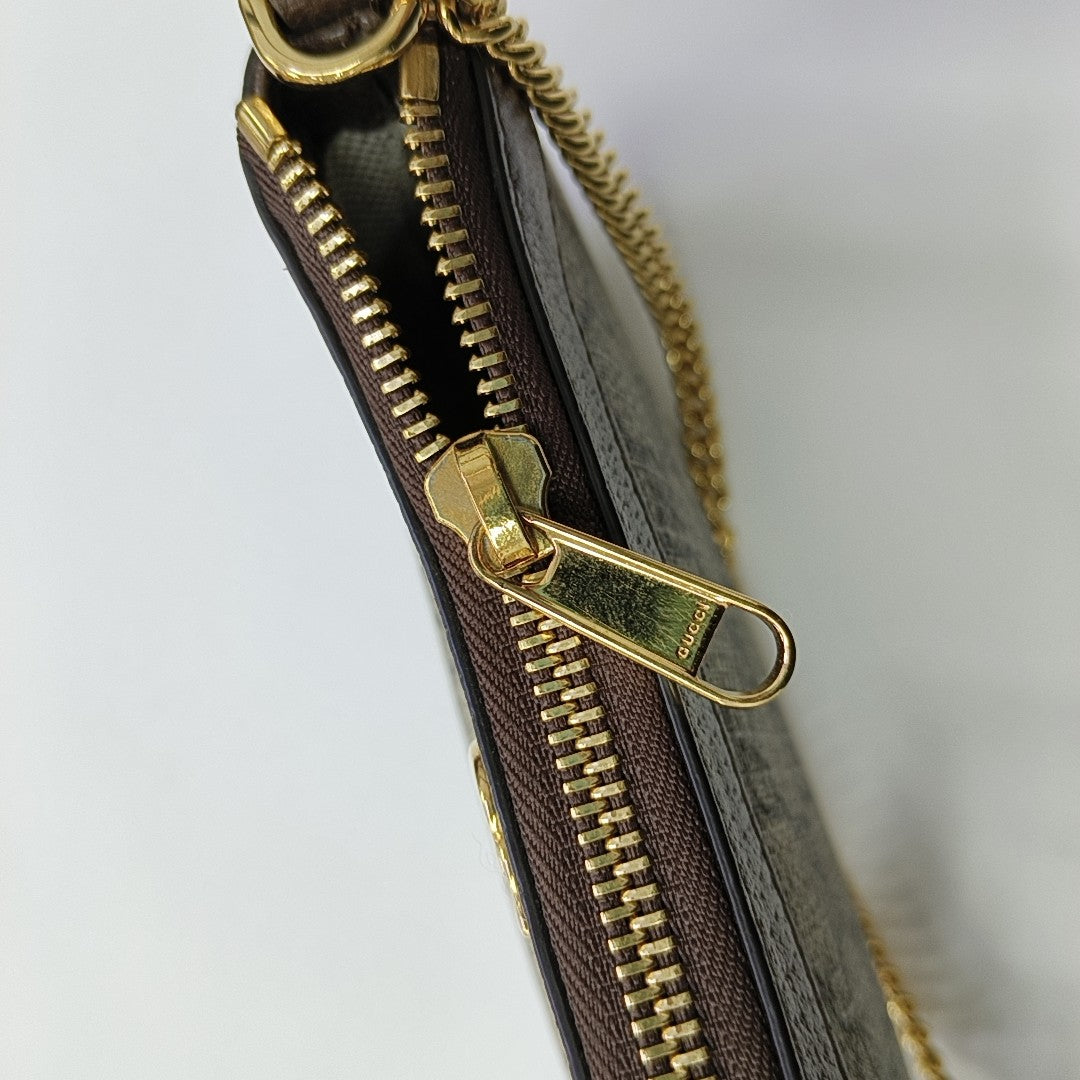 Ophidia Mini Monogram Coated Canvas Beige