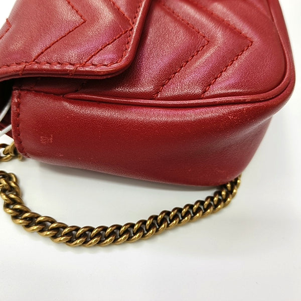 GG Marmont Mini Quilted Calfskin Red
