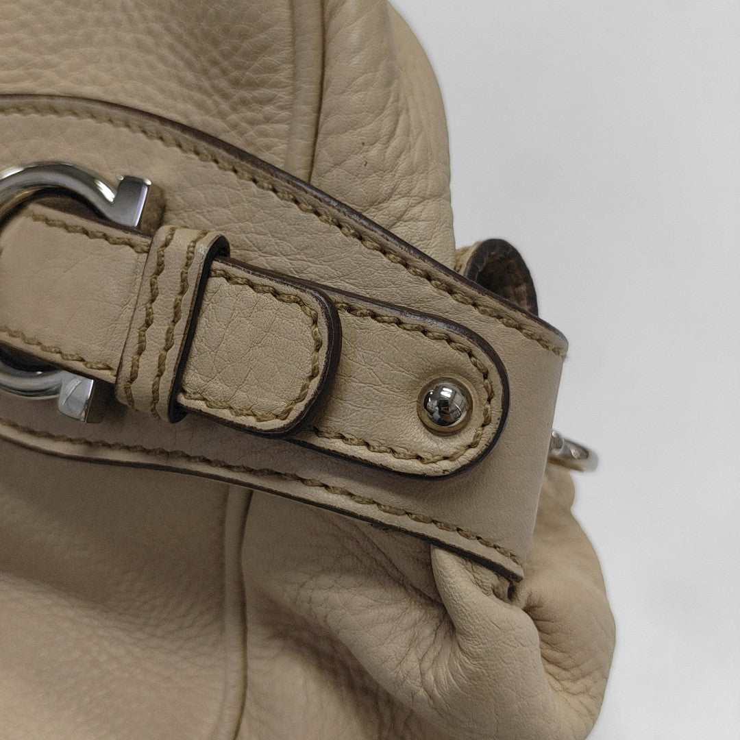 Calfskin Top Handle Bag Beige