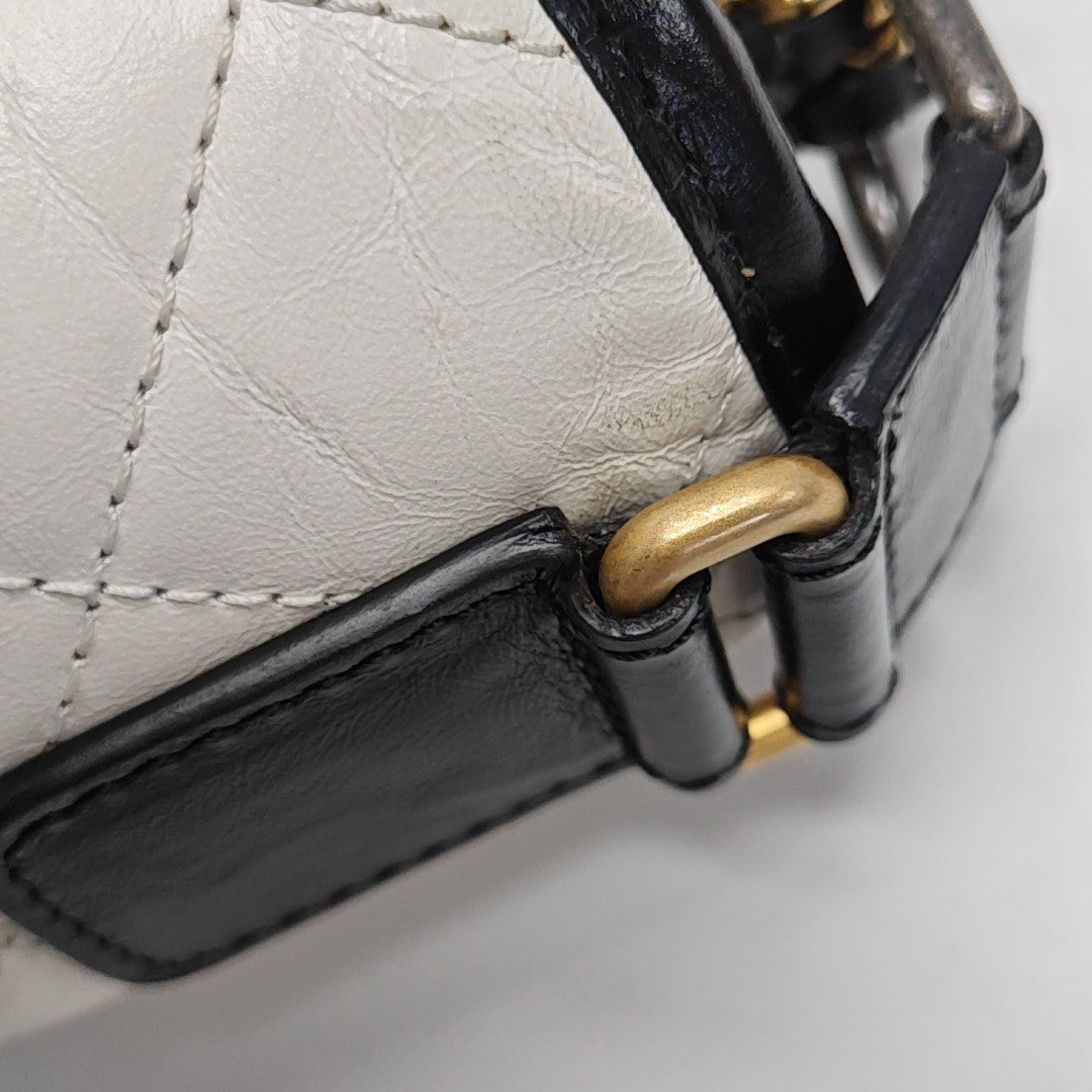 GABRIELLE Large Quilted Calfskin White