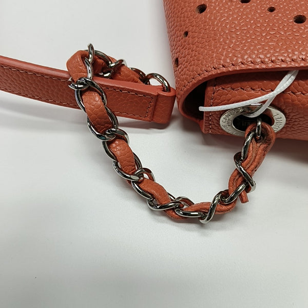 SADDLE Quilted Grained Calfskin Orange