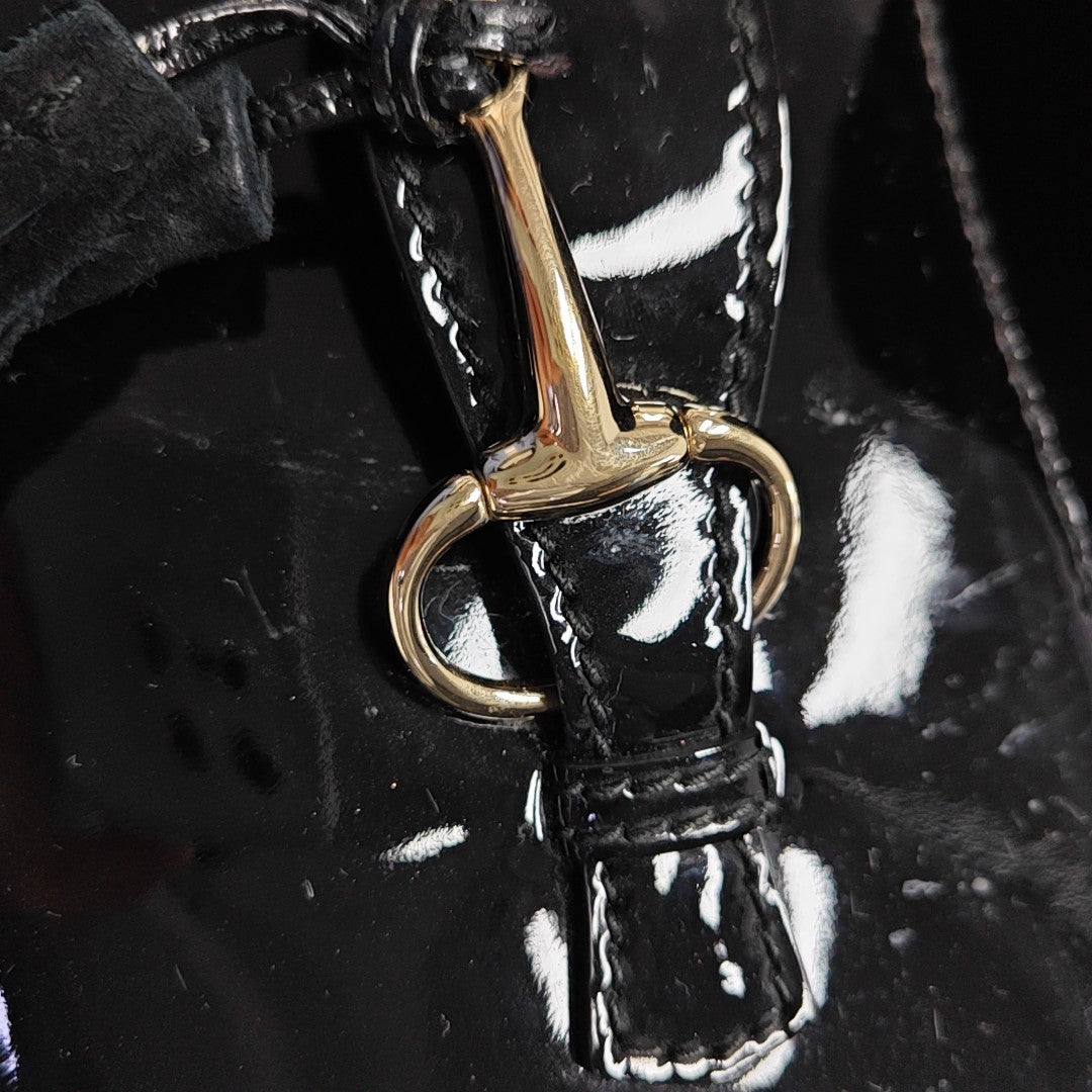 Emily Chain Small Patent Leather Black