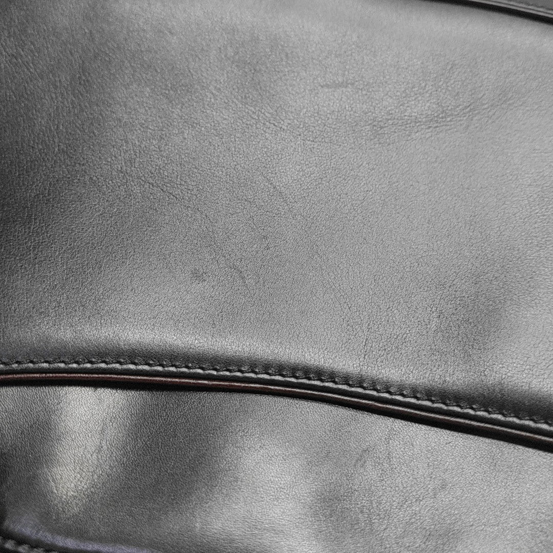 Calfskin Top Handle Bag Black