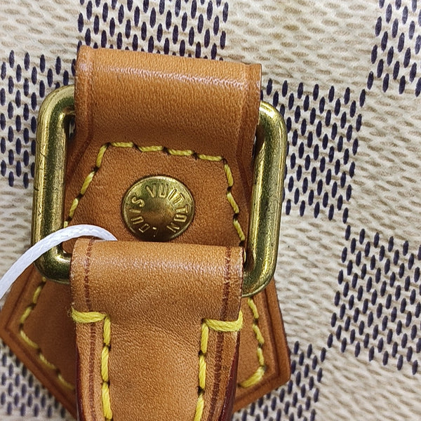 SPEEDY 25 Damier Azur Coated Canvas White
