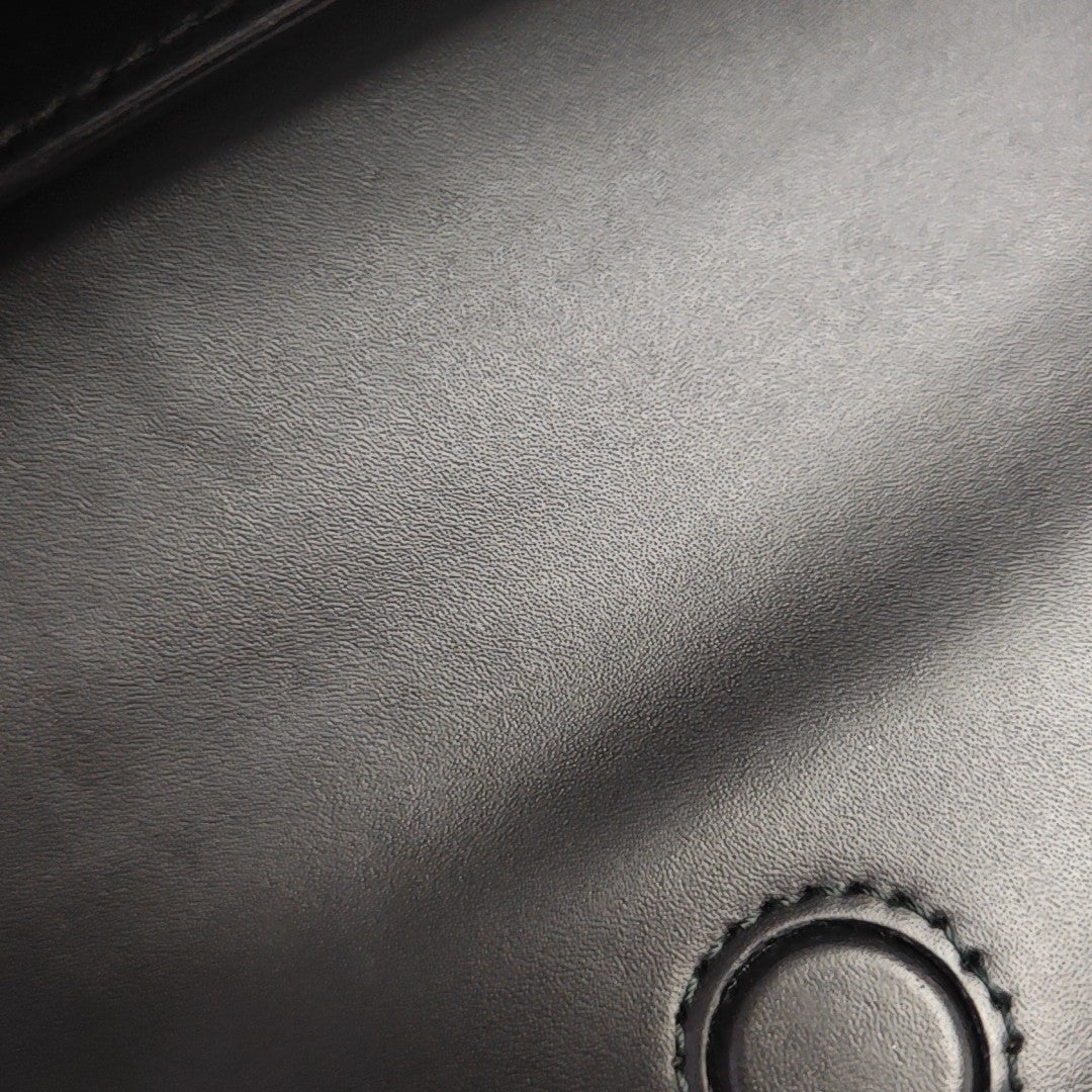 Monogram Calfskin Shoulder Bag Mini Black