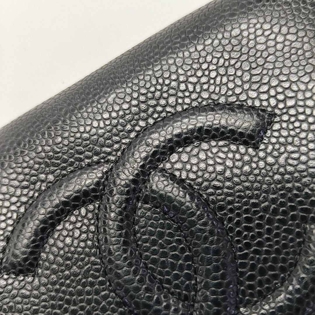 Grained Calfskin Wallet Black