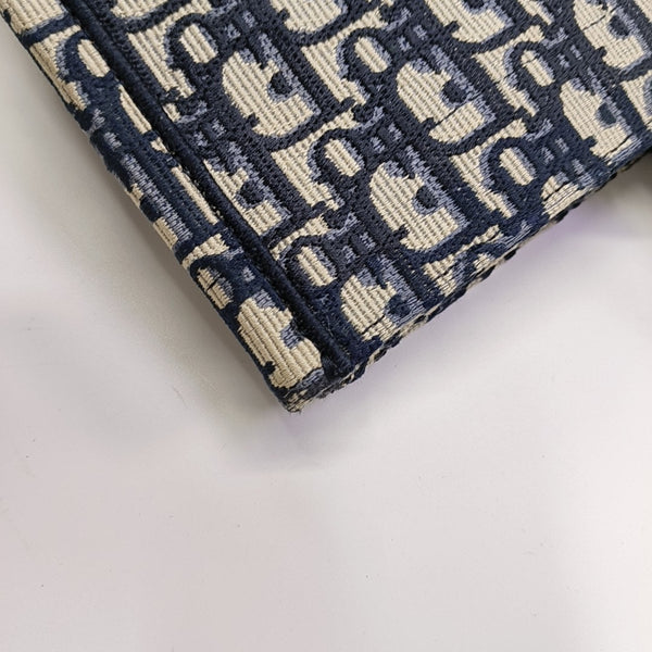Book Tote Large Oblique Canvas Blue