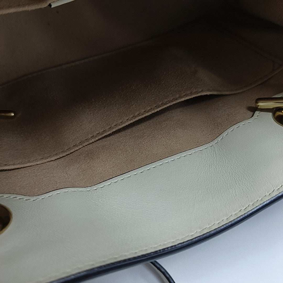 Padlock Small Monogram Coated Canvas Beige