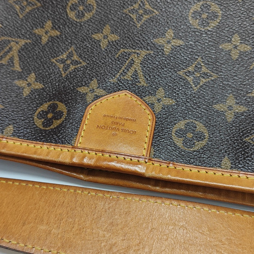 Monogram Coated Canvas Shoulder Bag Brown