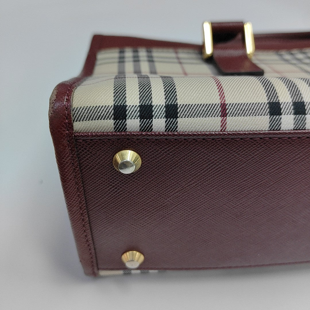 House Check Canvas Tote Canvas Beige