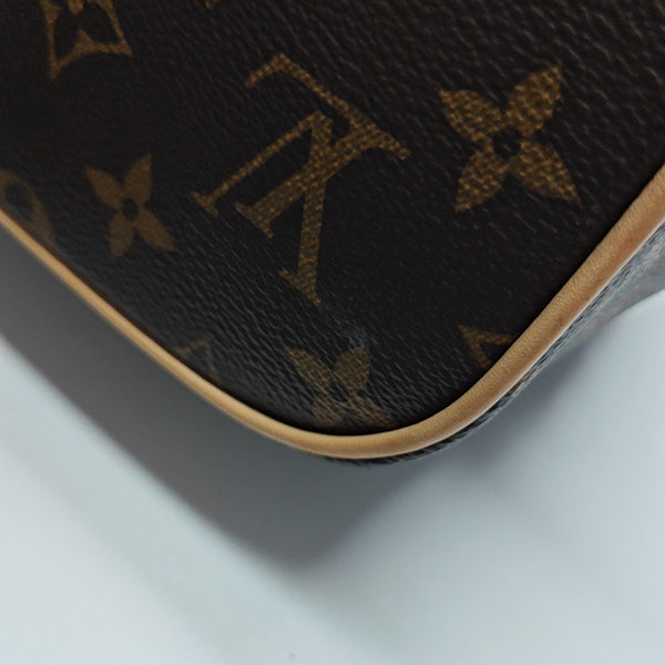 Monogram Coated Canvas Top Handle Bag Brown