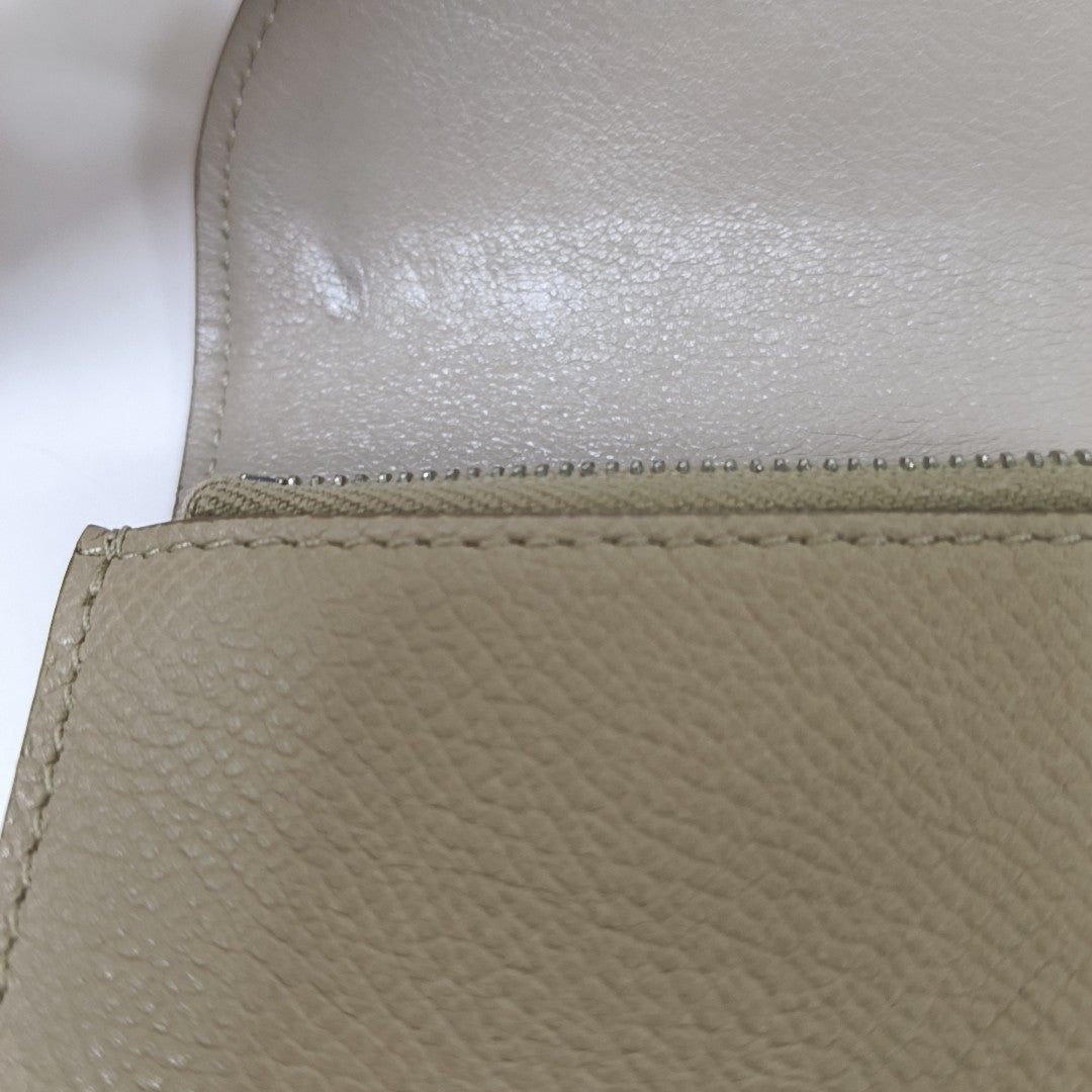 Monedero pequeño TROTTEUR de piel de becerro beige