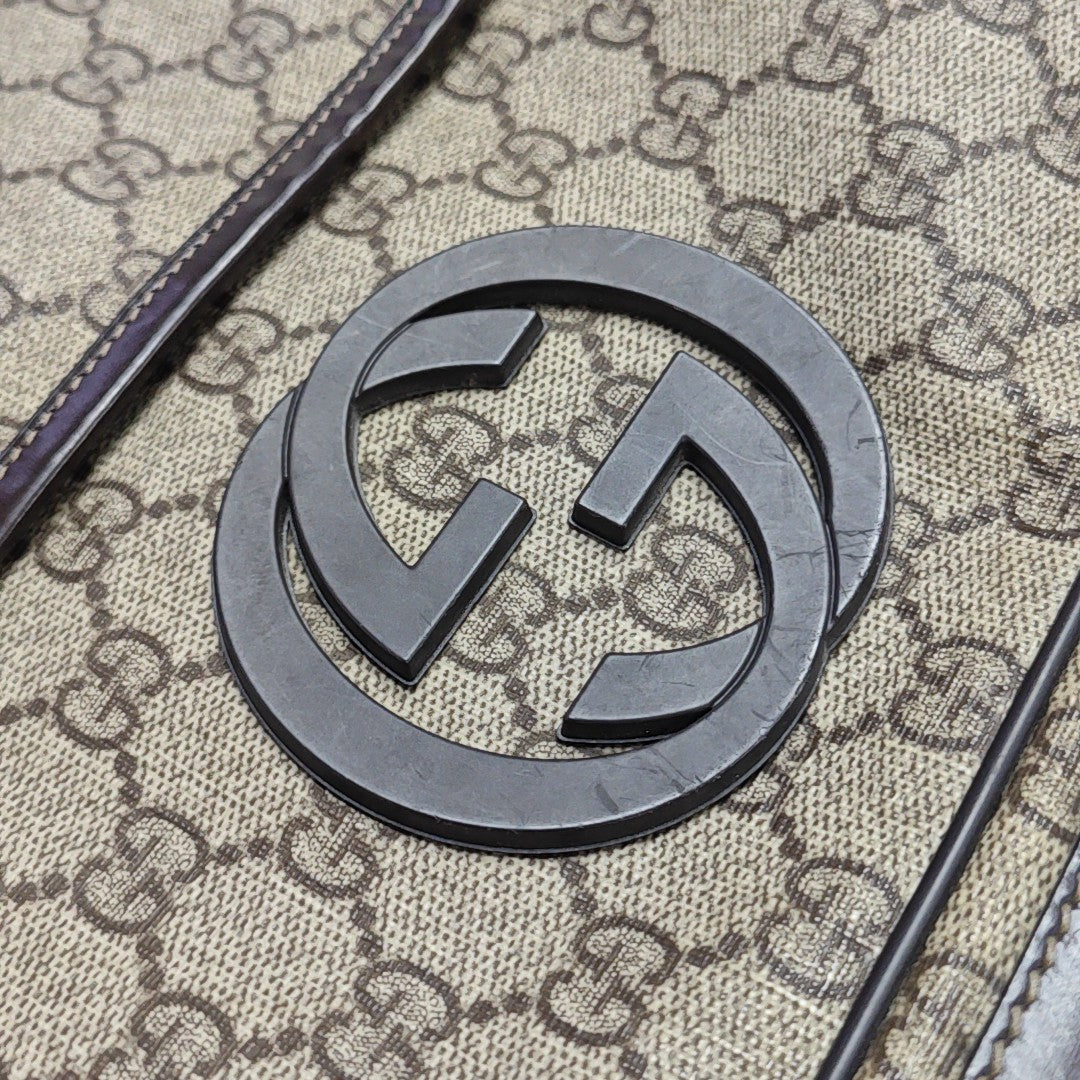 Monogram Coated Canvas Shoulder Bag Beige