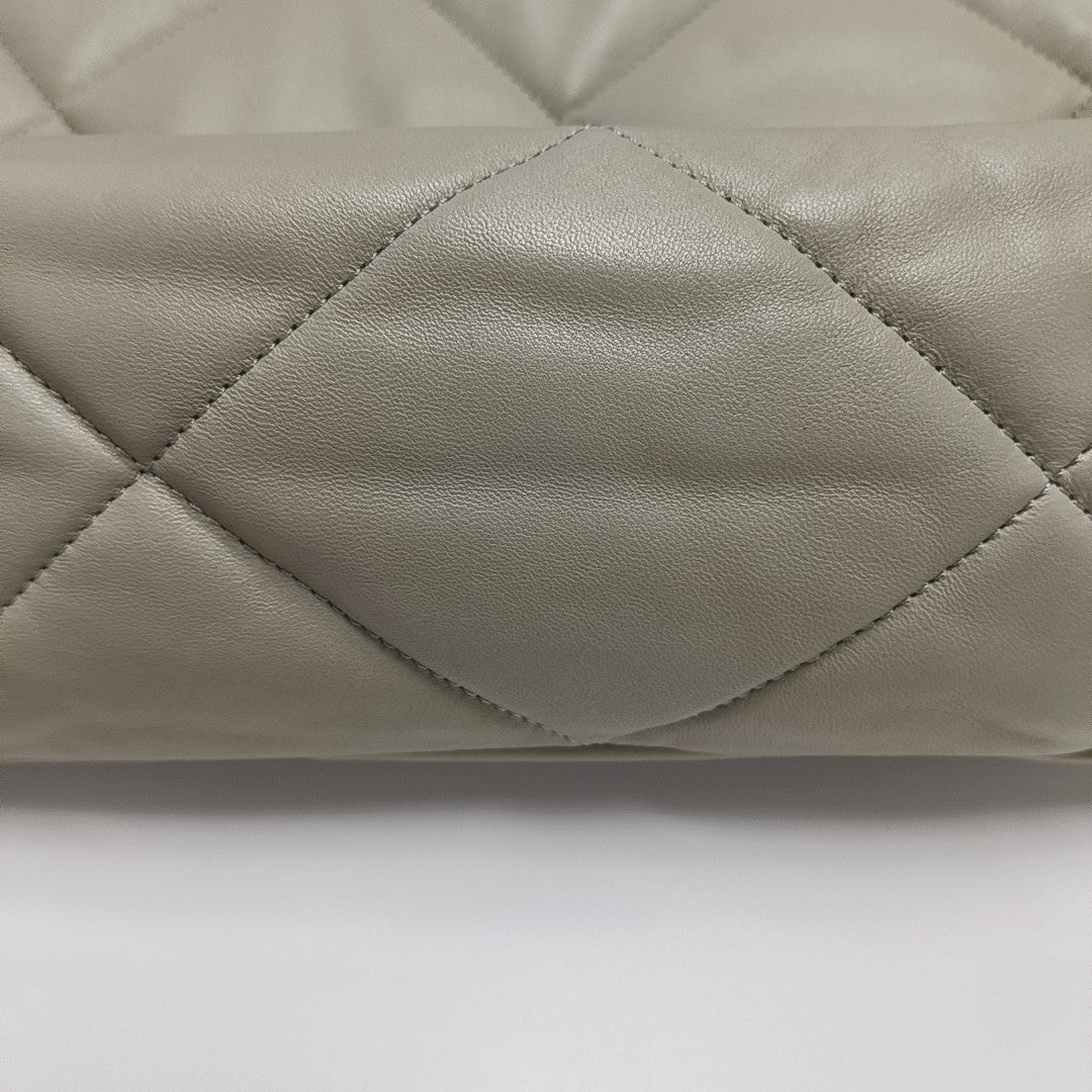 CHANEL 19 Maxi Quilted Lambskin Gray