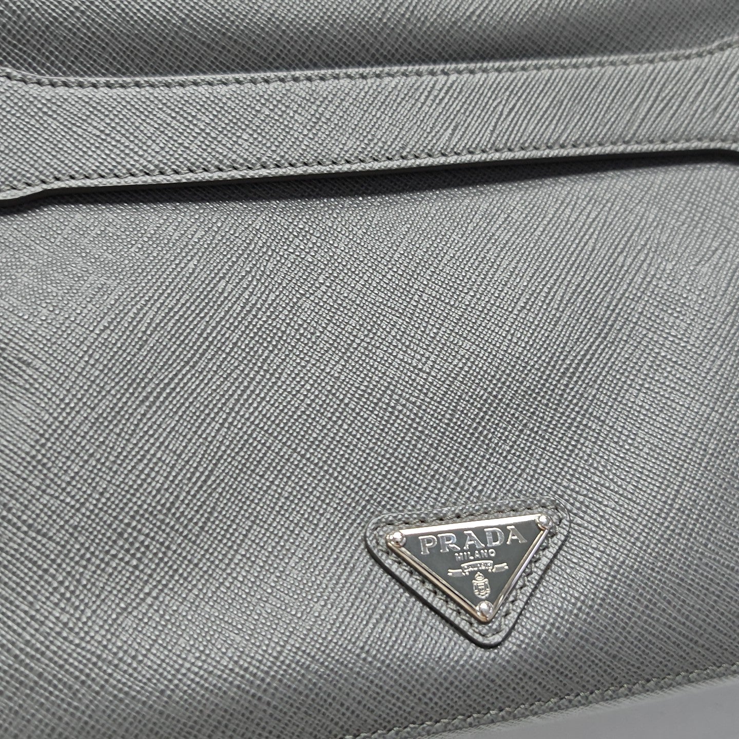 Leather Clutch Gray