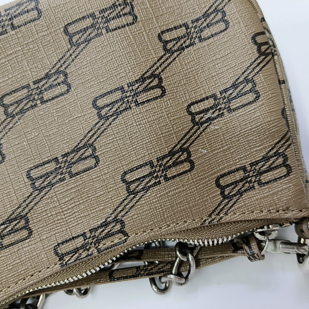 Le Cagole Mini Coated Canvas Brown