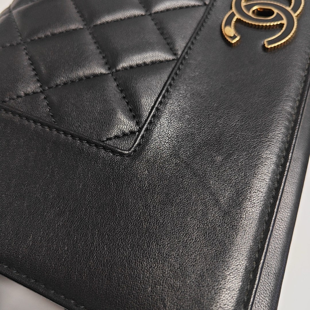 MADEMOISELLE Large Quilted Calfskin Black