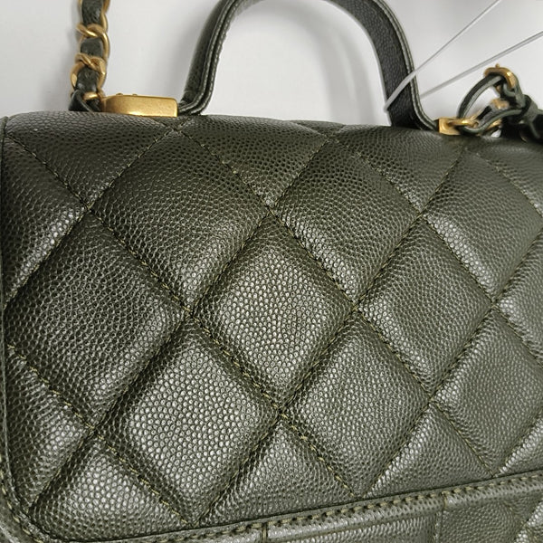 Quilted Grained Calfskin Small Green