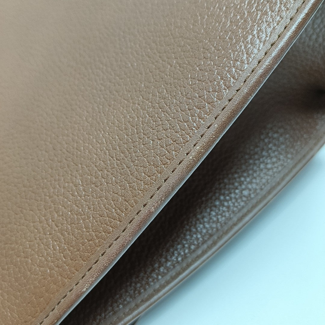 Calfskin Shoulder Bag Brown