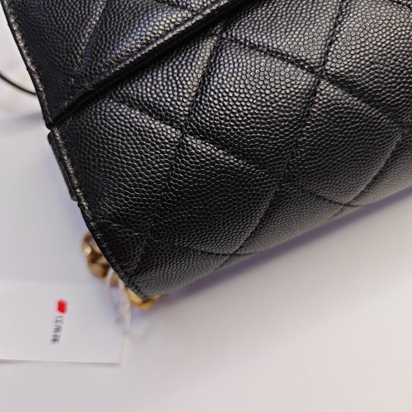 DIANA CC Mini Quilted Grained Calfskin Black