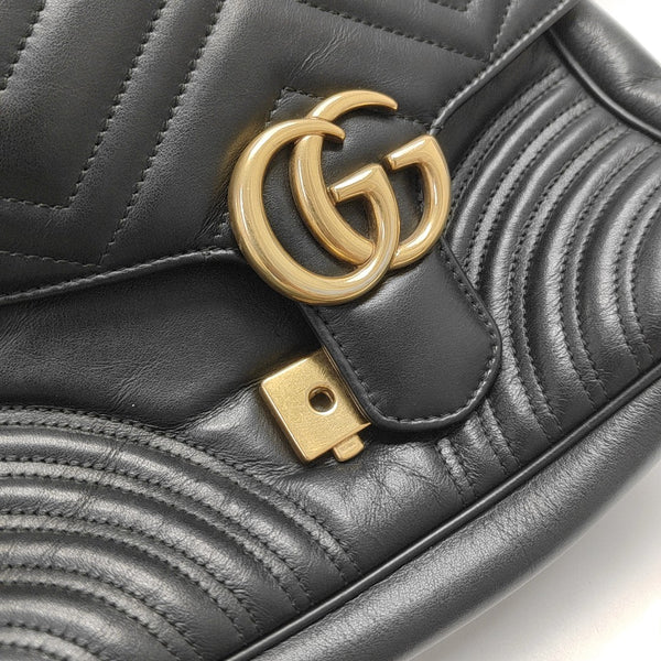 GG Marmont Small Quilted Calfskin Black