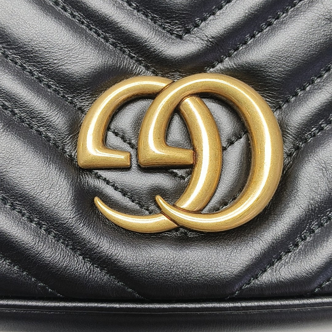 GG Marmont Small Quilted Calfskin Black
