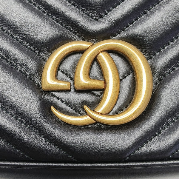 GG Marmont Small Quilted Calfskin Black