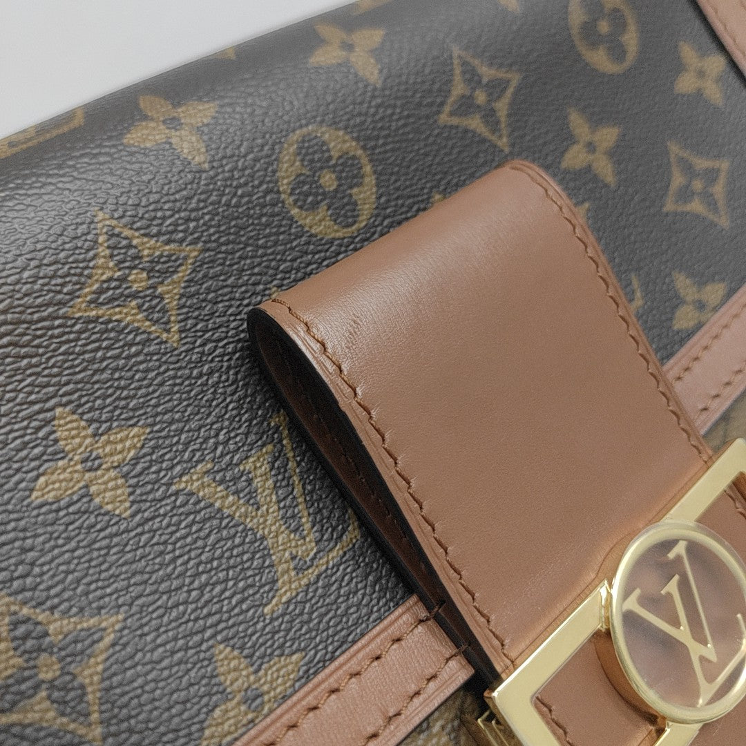 DAUPHINE MM Monogram Coated Canvas Brown