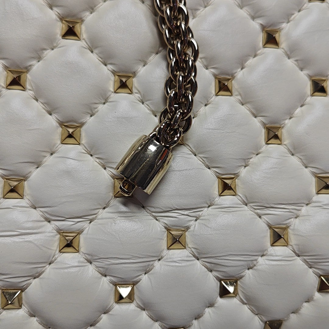 Spike Up Quilted Lambskin White
